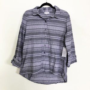 Habitat clothes to live in NWT tunic button down blouse size small